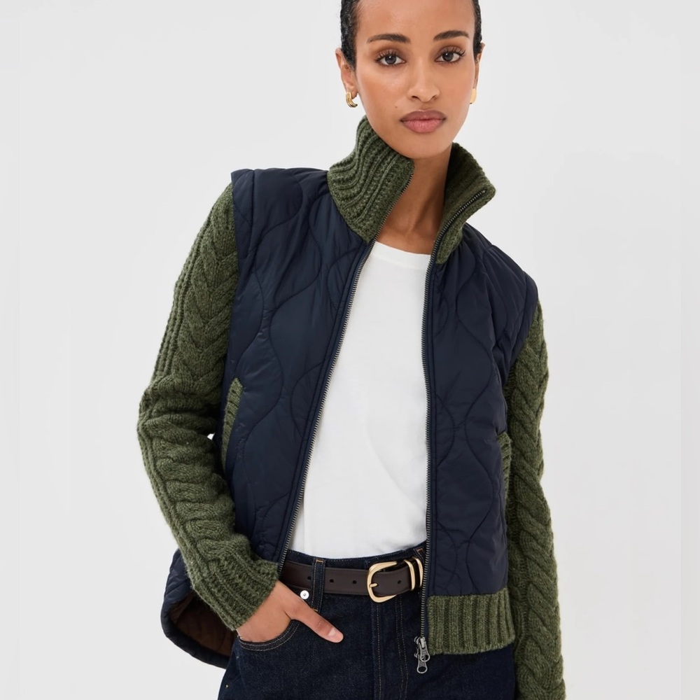 Veronica Beard Patra Mixed-Media Zip-Front Jacket - XS - New With Tags